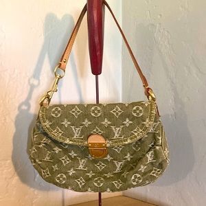 Authentic Louis Vuitton Denim Green Pleaty